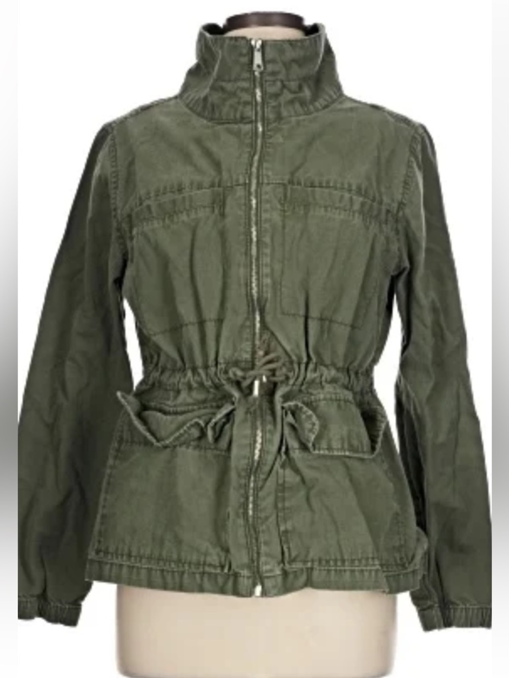 Old Navy Olive Drawstring Waist Utility Jacket